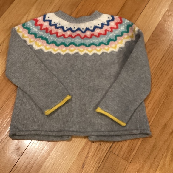 Mini Boden Gray Sweater with Colorful Chevron Design - Picture 4 of 4
